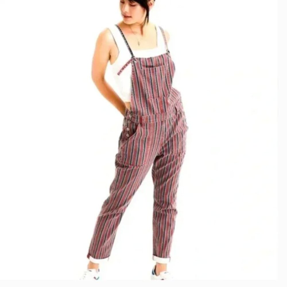 ⭐️ AE High-Waisted Tomgirl Denim Overall Striped Hipster Hippie Artsy Jumpsuit